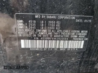 2019 Subaru Legacy Premium with VIN 4S3BNAF64K3023584, listed as a Copart auction lot 52633785 with 98,313 mi miles and Salvage Title. Bid and sale history available at carsss.com. Image 12.