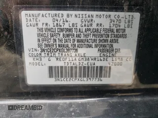 2016 Nissan Note SV with VIN 3N1CE2CPXGL397736, listed as a Copart auction lot 54600465 with 98,207 mi miles and Clean Title. Bid and sale history available at DreamBid. Image 12.