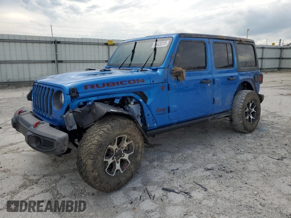 2021 Jeep Wrangler Unlimited Rubicon with VIN 1C4JJXFM7MW794325, listed as a Copart auction lot 54525315 with 43,826 mi miles and Salvage title. Bid and sale history available at DreamBid. Image 1.