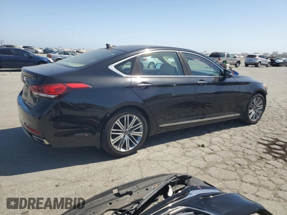 2018 Genesis G80 3.8L with VIN KMHGN4JE5JU227112, listed as a Copart auction lot 60564705 with 83,577 mi miles and Salvage title. Bid and sale history available at DreamBid. Image 3.