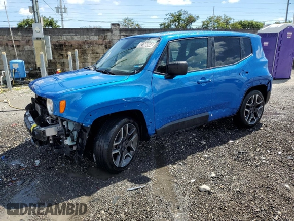 2020 Jeep Renegade Jeepster z VIN ZACNJAAB7LPL97436, wystawiony jako Copart lot #72760844 z przebiegiem 50 105 mil mil oraz Czysty tytuł • Clean title. Historia ofert i sprzedaży dostępna na DreamBid. Obrazek 1.