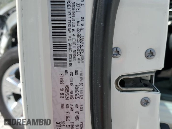 2016 Ram 1500 Lone Star with VIN 3C6RR6LT2GG288722, listed as a Copart auction lot 52795855 with 158,537 mi miles and Clean title. Bid and sale history available at DreamBid. Image 13.