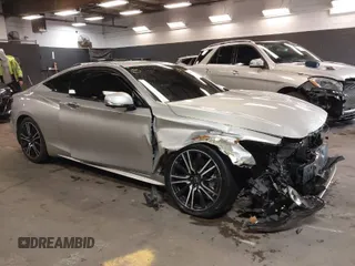 2018 Infiniti Q60 3.0t LUXE with VIN JN1EV7EL3JM391001, listed as a IAAI auction lot 41717307 with 46,105 mi miles. Bid and sale history available at carsss.com. Image 1.