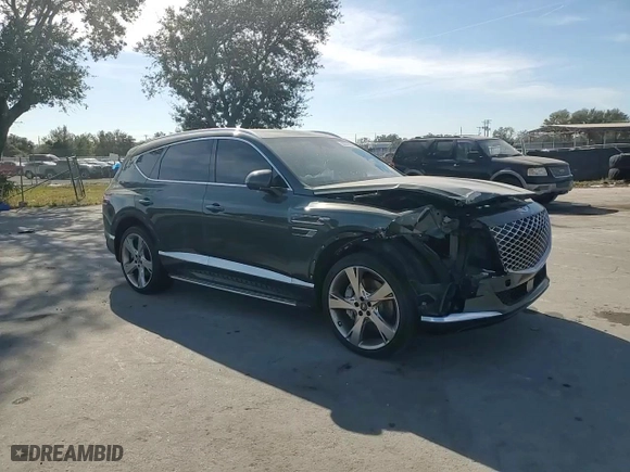 2023 Genesis GV80 with VIN KMUHCESC5PU120746, listed as a Copart auction lot 82647694 with 34,209 mi miles and Salvage Title. Bid and sale history available at carsss.com. Image 12.