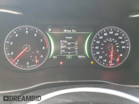 2019 Genesis G70 2.0T Advanced with VIN KMTG44LA1KU024612, listed as a Copart auction lot 60957484 with 78,019 mi miles and Salvage Title. Bid and sale history available at carsss.com. Image 9.