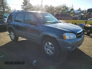 2001 Mazda Tribute LX with VIN 4F2CU08171KM43038, listed as a Copart auction lot 43267435 with 109,668 mi miles and Salvage Title. Bid and sale history available at carsss.com. Image 4.