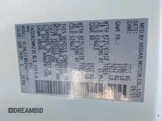 2018 Nissan Pathfinder SV z VIN 5N1DR2MM2JC613054, wystawiony jako IAAI lot #41394578 z przebiegiem 64 492 mil mil oraz . Historia ofert i sprzedaży dostępna na DreamBid. Obrazek 9.