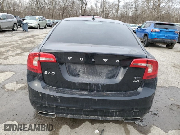 2015 Volvo S60 T5 Platinum with VIN YV1612TM5F1341358, listed as a Copart auction lot 46042365 with 0 mi miles and Salvage Title. Bid and sale history available at carsss.com. Image 6.