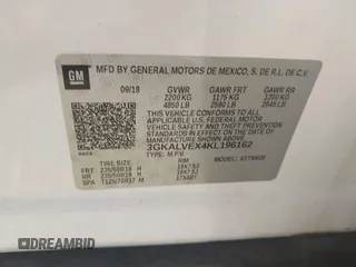 2019 GMC Terrain SLT with VIN 3GKALVEX4KL196162, listed as a IAAI auction lot 42068583 with 81,523 mi miles. Bid and sale history available at carsss.com. Image 9.