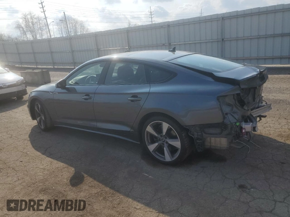 2021 Audi A5 Sportback S line Premium Plus with VIN WAUFACF54MA043734, listed as a Copart auction lot 43883624 with 39,599 mi miles. Bid and sale history available at carsss.com. Image 2.