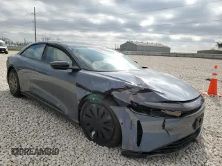 2025 Lucid Air Pure with VIN 50EA1PGA1SA005516, listed as a Copart auction lot 43931225 with 0 mi miles and Salvage Title. Bid and sale history available at carsss.com. Image 4.