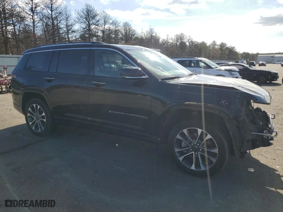 2021 Jeep Grand Cherokee L Overland with VIN 1C4RJKDG2M8129856, listed as a Copart auction lot 44390765 with 27,502 mi miles and Salvage Title. Bid and sale history available at carsss.com. Image 4.