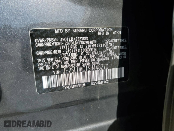 2025 Subaru Forester with VIN JF2SLDAC1SH448270, listed as a Copart auction lot 60859335 with 817 mi miles and Non repairable. Bid and sale history available at DreamBid. Image 13.