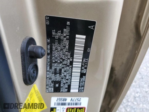 2012 Toyota Sienna with VIN 5TDZK3DC1CS260416, listed as a Copart auction lot 52860155 with 140,714 mi miles and Salvage Title. Bid and sale history available at carsss.com. Image 13.