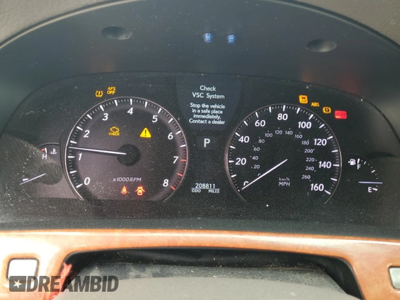 2008 Lexus LS 460 with VIN JTHBL46F285079509, listed as a Copart auction lot 52600035 with 208,811 mi miles and Clean Title. Bid and sale history available at carsss.com. Image 9.