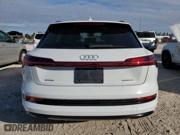 2022 Audi e-tron Premium with VIN WA1AAAGE5NB006164, listed as a Copart auction lot 79692604 with 15,918 mi miles and Salvage Title. Bid and sale history available at carsss.com. Image 6.