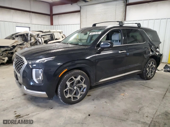 2022 Hyundai Palisade Calligraphy with VIN KM8R7DHE7NU478504, listed as a Copart auction lot 89178765 with 15,096 mi miles and Salvage Title. Bid and sale history available at carsss.com. Image 1.