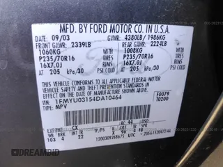 2004 Ford Escape XLT с VIN 1FMYU03154DA10464, выставлен на аукционе IAAI как лот 26231220 с пробегом 102 279 миль миль и . История ставок и продаж доступна на DreamBid. Изображение 9.