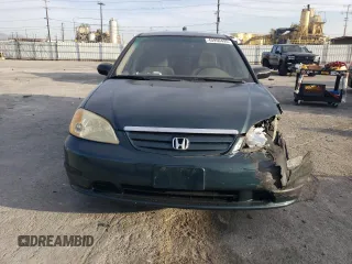 2001 Honda Civic LX with VIN JHMES15591S001856, listed as a Copart auction lot 45950495 with 98,466 mi miles and Salvage Title. Bid and sale history available at carsss.com. Image 5.