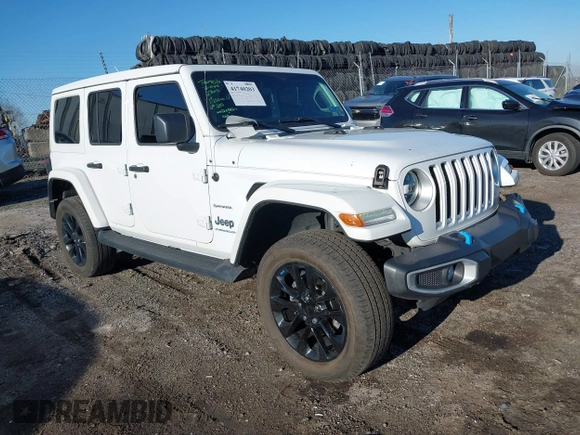 2023 Jeep Wrangler Sahara z VIN 1C4JJXP6XPW579817, wystawiony jako IAAI lot #41740203 z przebiegiem 19 716 mil mil oraz . Historia ofert i sprzedaży dostępna na DreamBid. Obrazek 1.