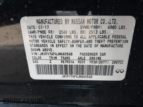 2018 Infiniti Q50 Red Sport 400 с VIN JN1FV7AP4JM460548, выставлен на аукционе IAAI как лот 41600526 с пробегом 84 055 миль миль и . История ставок и продаж доступна на DreamBid. Изображение 9.