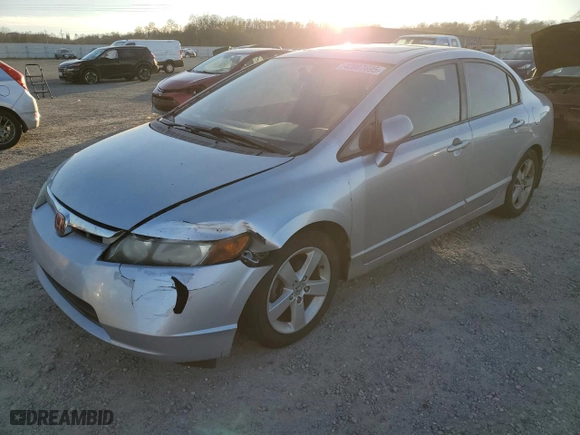 2008 Honda Civic Sdn EX with VIN 2HGFA158X8H354306, listed as a Copart auction lot 42007695 with 150,400 mi miles and Salvage Title. Bid and sale history available at carsss.com. Image 1.