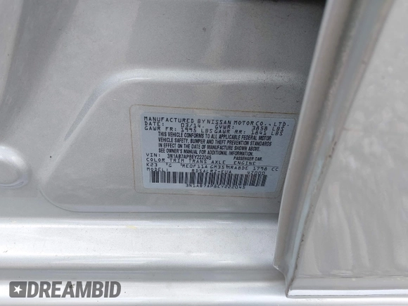 2014 Nissan Sentra S with VIN 3N1AB7AP8EY222045, listed as a IAAI auction lot 41915214 with 187,288 mi miles and . Bid and sale history available at DreamBid. Image 9.