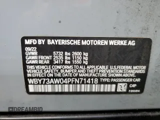 2023 BMW i4 eDrive40 z VIN WBY73AW04PFN71418, wystawiony jako Copart lot #49270665 z przebiegiem Nie podano mil oraz Szkoda całkowita • Salvage title. Historia ofert i sprzedaży dostępna na DreamBid. Obrazek 13.