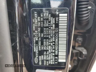 2021 Genesis GV80 with VIN KMUHBDSB8MU041121, listed as a Copart auction lot 45007065 with 55,347 mi miles and Salvage Title. Bid and sale history available at carsss.com. Image 12.