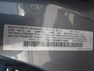 2011 Volkswagen Jetta SEL with VIN 3VWLZ7AJ0BM376892, listed as a IAAI auction lot 42185309 with 130,287 mi miles and . Bid and sale history available at DreamBid. Image 9.