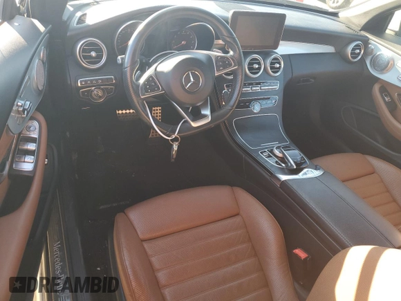 2018 Mercedes-Benz C 300 with VIN WDDWK4KB0JF622077, listed as a Copart auction lot 38075154 with 58,696 mi miles and Salvage title. Bid and sale history available at DreamBid. Image 8.