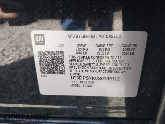 2025 Cadillac CT5 Sport with VIN 1G6DP5RK0S0109112, listed as a IAAI auction lot 41955382 with 5,107 mi miles and . Bid and sale history available at DreamBid. Image 9.