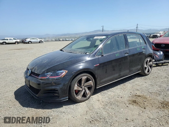 2019 Volkswagen Golf GTI S with VIN 3VW5T7AU7KM029516, listed as a Copart auction lot 53509345 with 10,221 mi miles and Salvage Title. Bid and sale history available at carsss.com. Image 1.