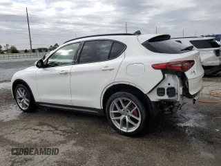 2019 Alfa Romeo Stelvio Ti with VIN ZASPAKBN2K7C58702, listed as a Copart auction lot 47459585 with 49,393 mi miles and Salvage title. Bid and sale history available at DreamBid. Image 2.