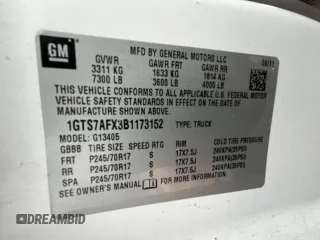 2011 GMC Savana Cargo Van with VIN 1GTS7AFX3B1173152, listed as a Copart auction lot 83516624 with 107,210 mi miles and Clean Title. Bid and sale history available at carsss.com. Image 10.