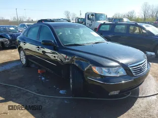 2009 Hyundai Azera GLS with VIN KMHFC46D39A351345, listed as a IAAI auction lot 41974507 with 138,174 mi miles and . Bid and sale history available at DreamBid. Image 1.
