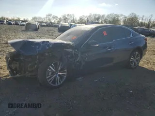 2020 Infiniti Q50 3.0t SPORT with VIN JN1EV7AR9LM250849, listed as a Copart auction lot 79355104 with 75,796 mi miles and Salvage Title. Bid and sale history available at carsss.com. Image 1.