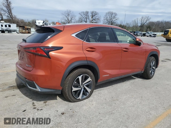 2021 Lexus NX 300h with VIN JTJGJRDZ9M2157039, listed as a Copart auction lot 49714395 with 63,847 mi miles and Salvage Title. Bid and sale history available at DreamBid. Image 3.