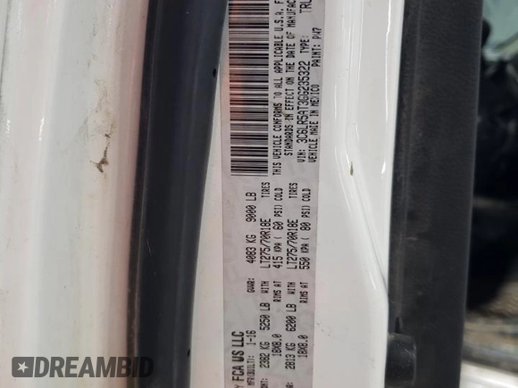 2016 Ram 2500 Tradesman with VIN 3C6LR5AT3GG235322, listed as a Copart auction lot 78416184 with 278,794 mi miles and Salvage title. Bid and sale history available at DreamBid. Image 12.