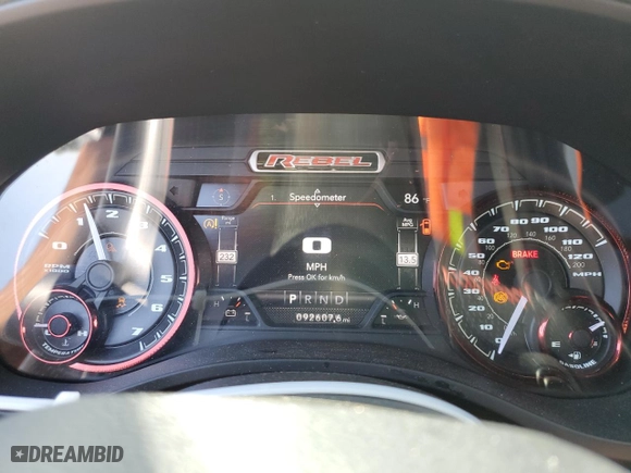 2019 Ram 1500 Rebel with VIN 1C6RRFEG9KN841785, listed as a Copart auction lot 69836994 with 92,607 mi miles and Salvage Title. Bid and sale history available at carsss.com. Image 9.