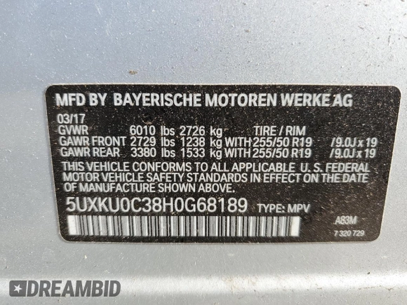 2017 BMW X6 sDrive35i z VIN 5UXKU0C38H0G68189, wystawiony jako Copart lot #52088965 z przebiegiem 71 360 mil mil oraz Szkoda całkowita • Salvage title. Historia ofert i sprzedaży dostępna na DreamBid. Obrazek 14.