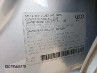 2016 Audi allroad Premium Plus with VIN WA1UFAFL9GA002917, listed as a Copart auction lot 49775004 with 95,315 mi miles and Non Repairable. Bid and sale history available at carsss.com. Image 12.