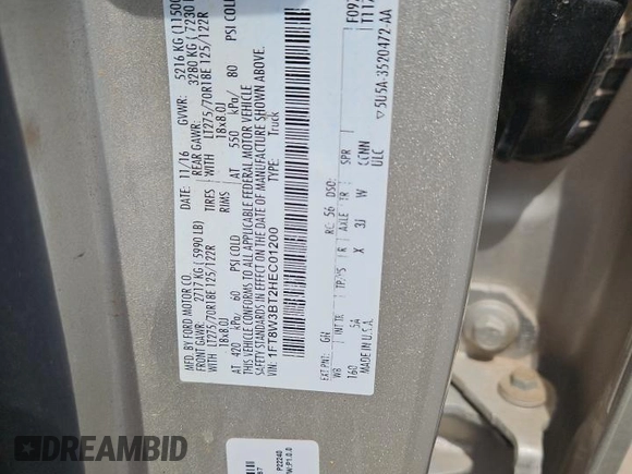 2017 Ford F-350 Platinum with VIN 1FT8W3BT2HEC01200, listed as a Copart auction lot 51653455 with 94,440 mi miles and Salvage Title. Bid and sale history available at DreamBid. Image 12.