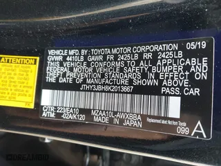 2019 Lexus UX with VIN JTHY3JBH8K2013667, listed as a IAAI auction lot 41635062 with 75,863 mi miles. Bid and sale history available at carsss.com. Image 9.