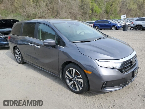 2024 Honda Odyssey Touring with VIN 5FNRL6H80RB001448, listed as a Copart auction lot 54790165 with 13,716 mi miles and Salvage Title. Bid and sale history available at carsss.com. Image 4.