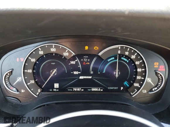 2019 BMW 5 Series 530e iPerformance with VIN WBAJA9C50KB399218, listed as a Copart auction lot 54268395 with 76,187 mi miles and Salvage Title. Bid and sale history available at carsss.com. Image 9.