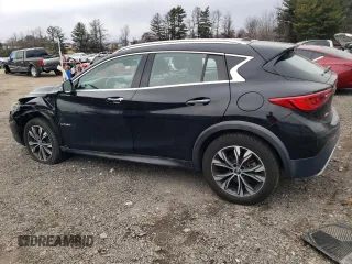2018 Infiniti QX30 Luxury with VIN SJKCH5CR8JA057438, listed as a Copart auction lot 46756635 with 61,255 mi miles and Salvage title. Bid and sale history available at DreamBid. Image 2.