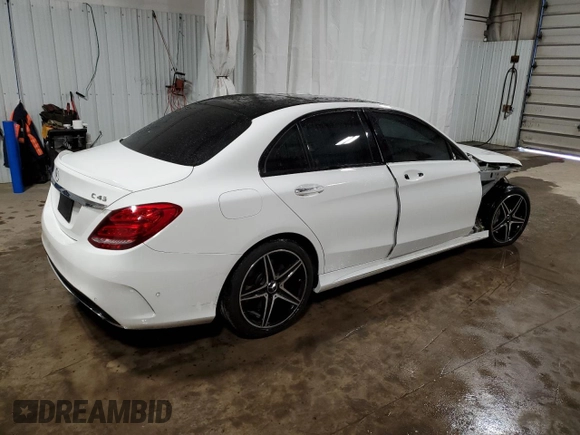 2018 Mercedes-Benz C 43 AMG with VIN 55SWF6EB4JU237002, listed as a Copart auction lot 46784155 with 88,525 mi miles and Salvage Title. Bid and sale history available at carsss.com. Image 3.