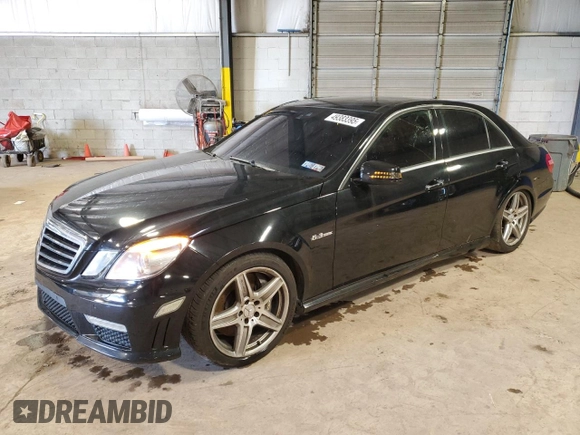 2011 Mercedes-Benz E 63 AMG with VIN WDDHF7HBXBA418665, listed as a Copart auction lot 49383395 with 68,354 mi miles and Salvage title. Bid and sale history available at DreamBid. Image 1.