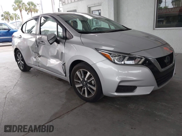 2021 Nissan Versa SV with VIN 3N1CN8EV4ML858875, listed as a IAAI auction lot 42470930 with 11,908 mi miles and . Bid and sale history available at DreamBid. Image 1.
